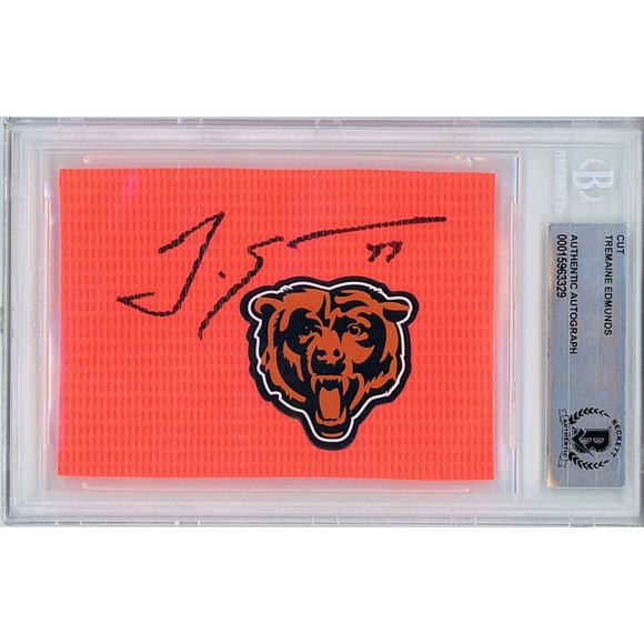 Tremaine Edmunds Signed Football Pylon Chicago Bears Beckett Authentic COA Slab - Picture 1 of 5